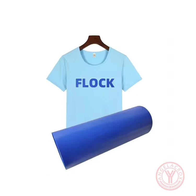 Blue flocked heat transfer vinyl