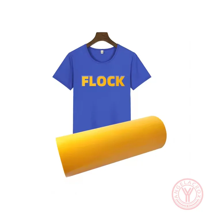 Yellow flocked heat transfer vinyl