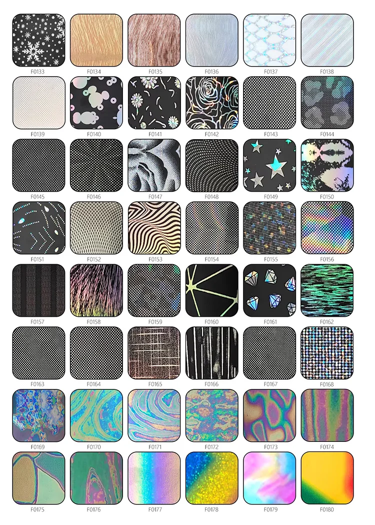 Color Chart of Metallic Heat Transfer Vinyl