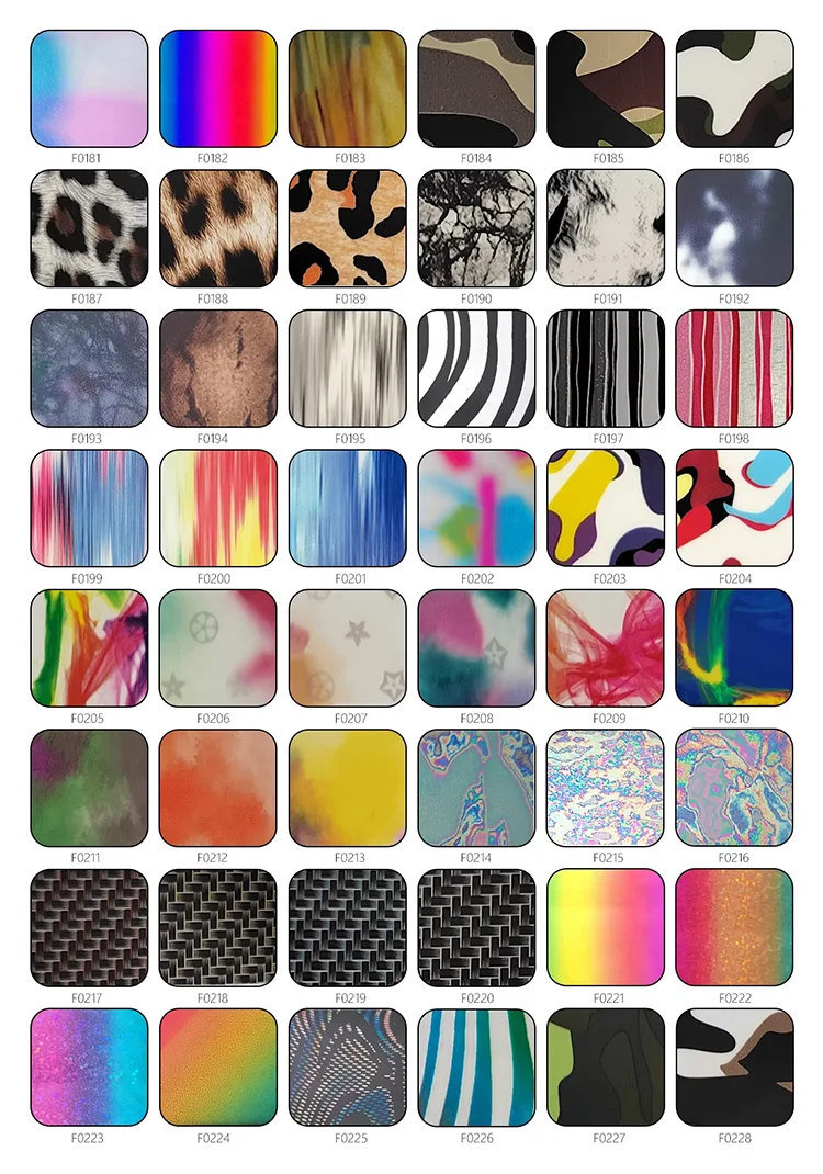 Color Chart of Metallic Heat Transfer Vinyl