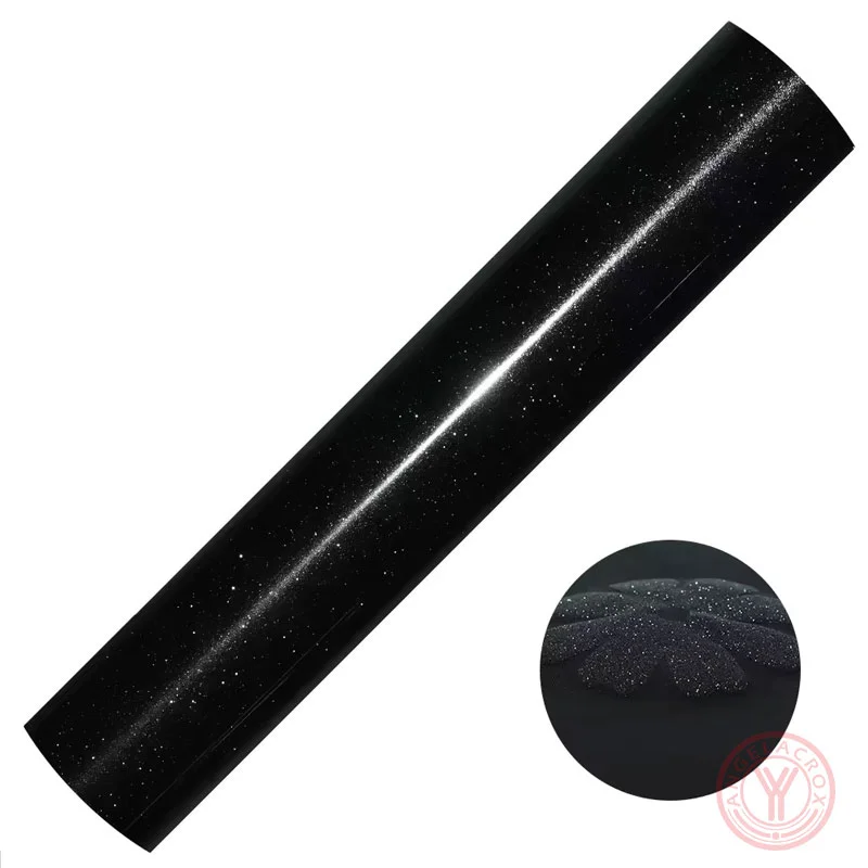 Black glitter puff htv
