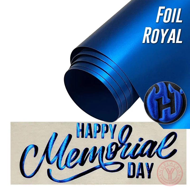Glossy blue Metallic Puff Heat Transfer Vinyl