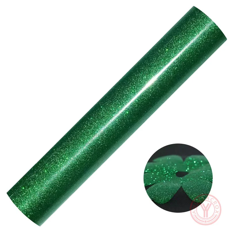 Green glitter puff htv
