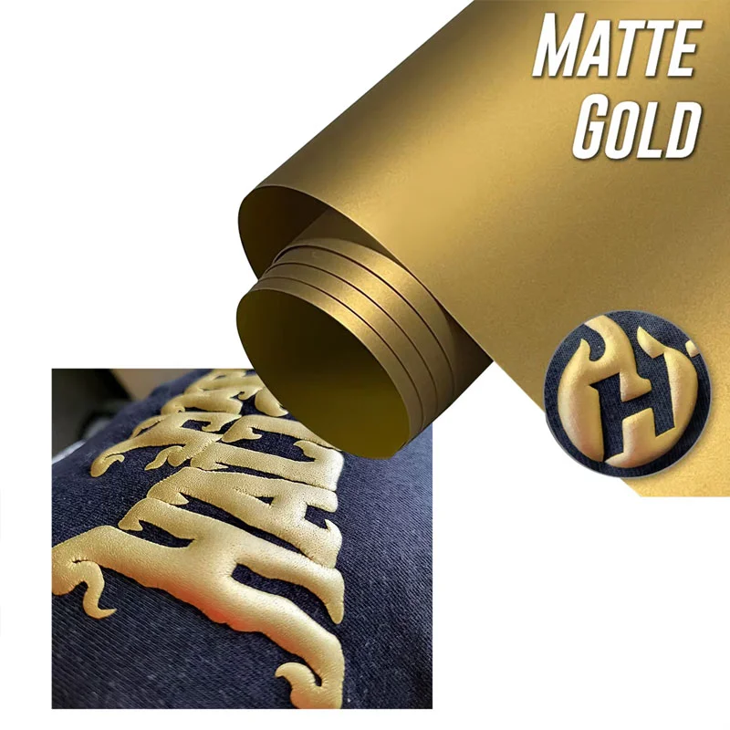 Matte gold Metallic Puff Heat Transfer Vinyl