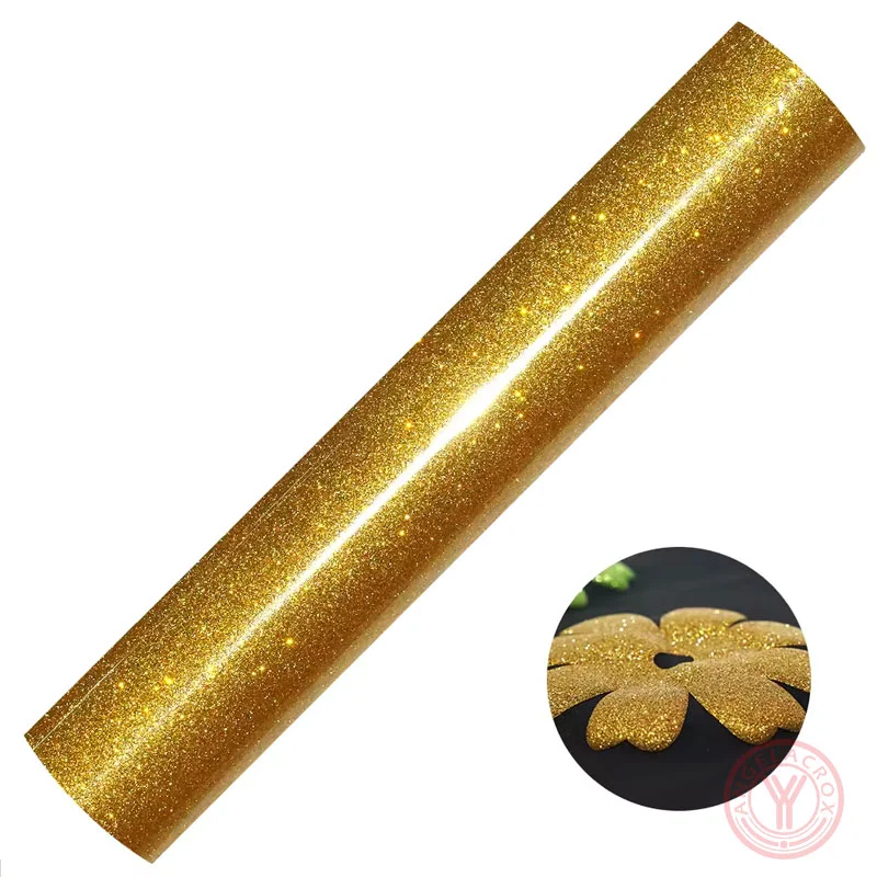 Yellow glitter puff htv