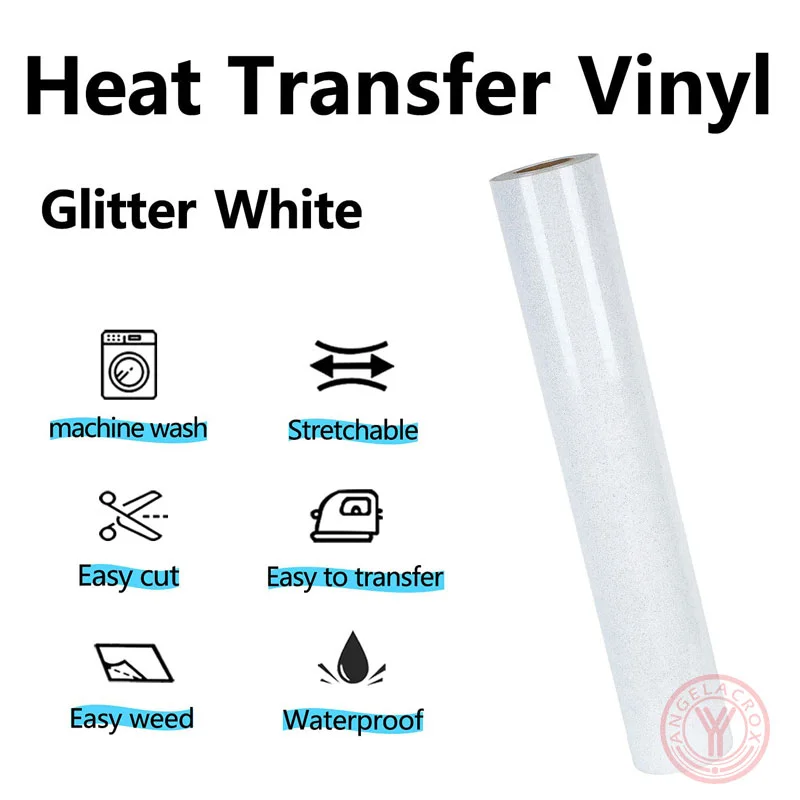 HTV white glitter