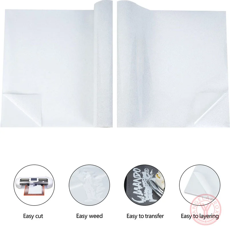 glitter white HTV