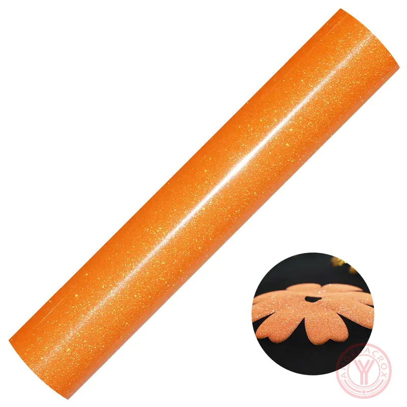 glitter orange HTV