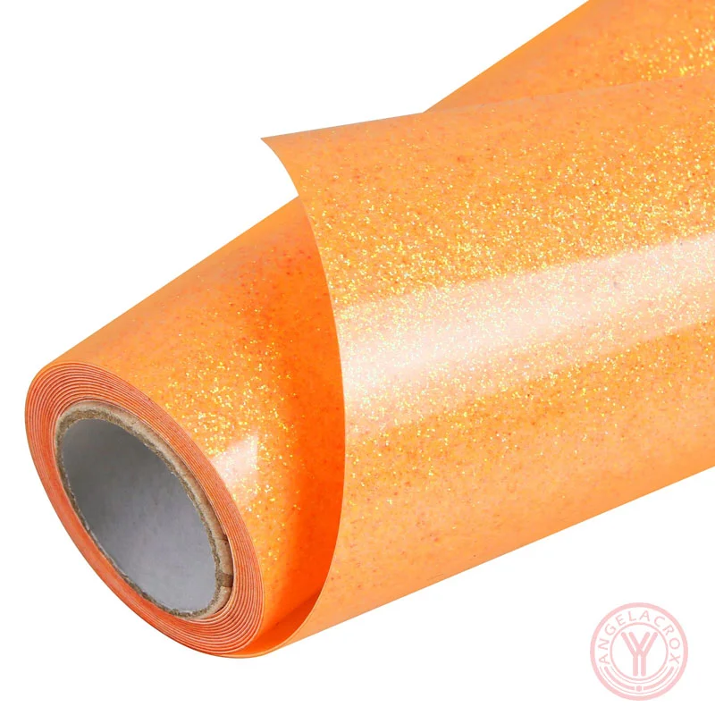 orange glitter heat transfer vinyl