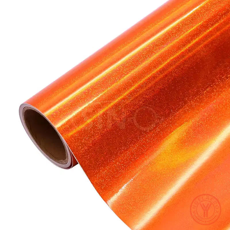 orange glitter heat transfer vinyl