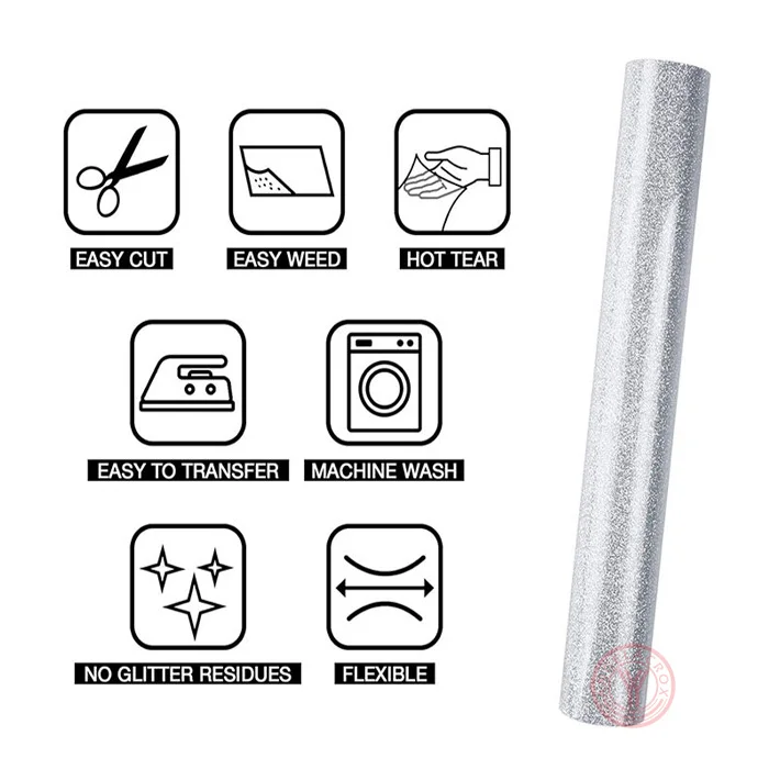 silver glitter heat transfer vinyl