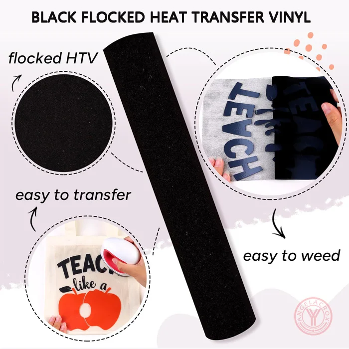 black flocked heat transfer vinyl
