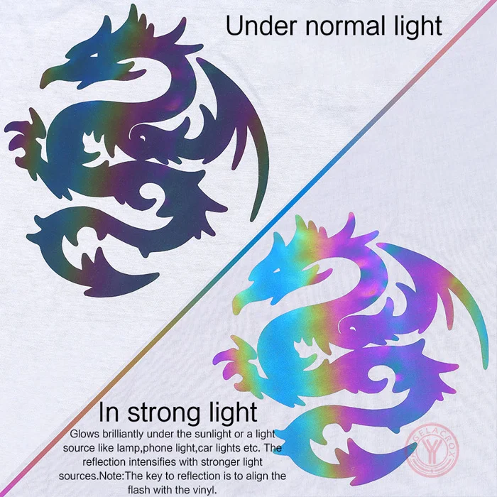 Rainbow reflective vinyl HTV Effect