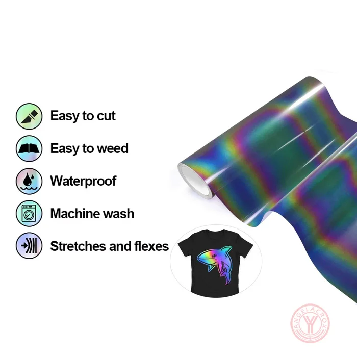 Rainbow reflective vinyl HTV