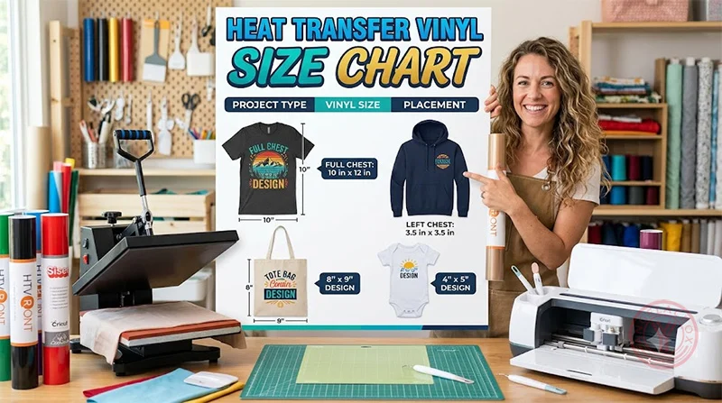Heat Transfer Vinyl Size Chart