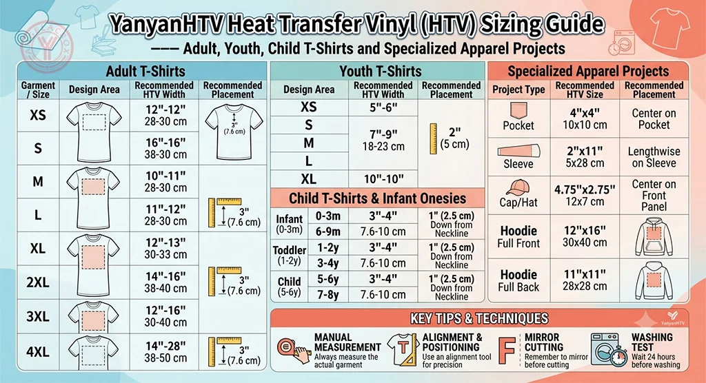 heat transfer vinyl size