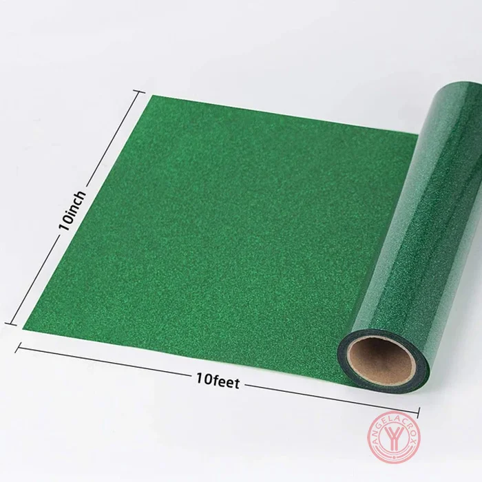 Green glitter HTV size