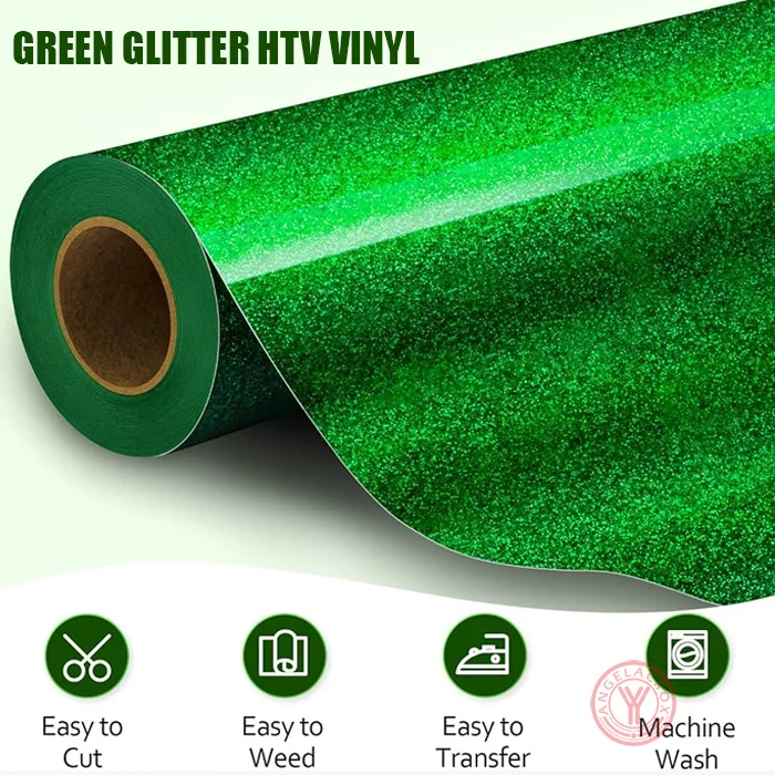green glitter HTV vinyl