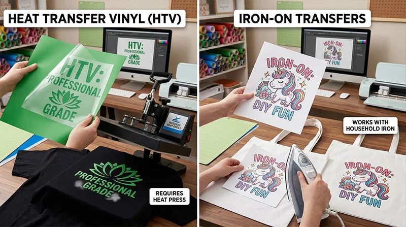 Heat Transfer Vinyl vs Iron-On