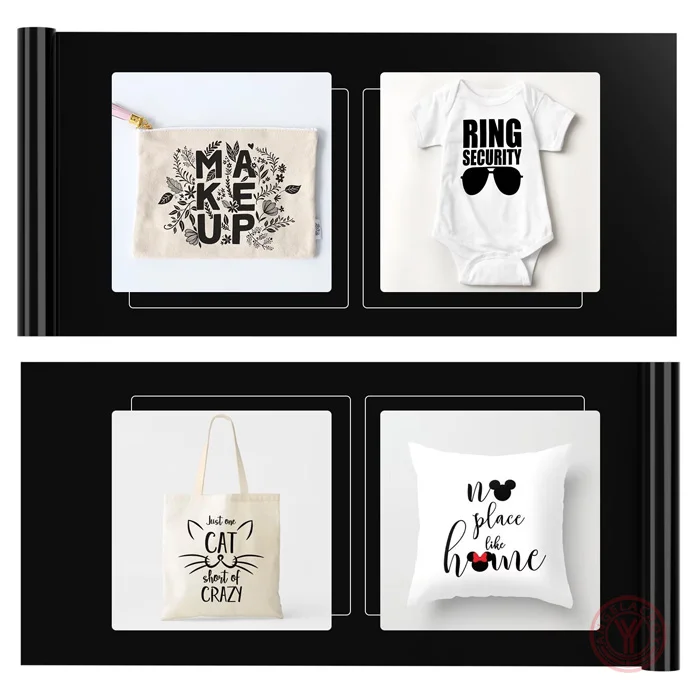 application of black heat transfer vinyl