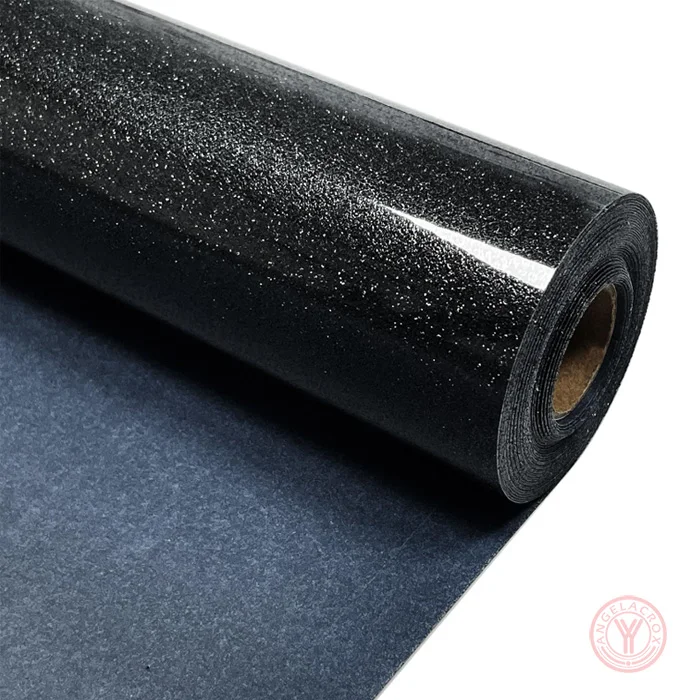 black glitter heat transfer vinyl