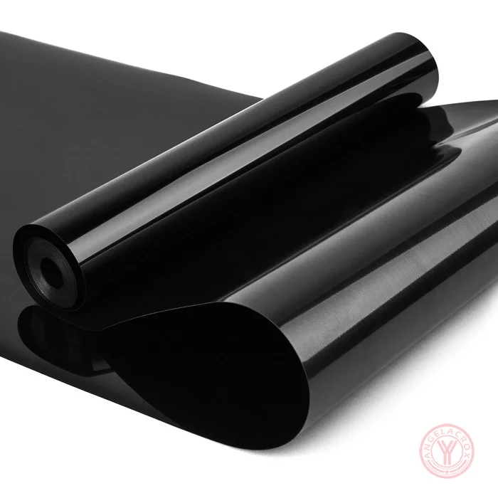 application of black heat transfer vinyl