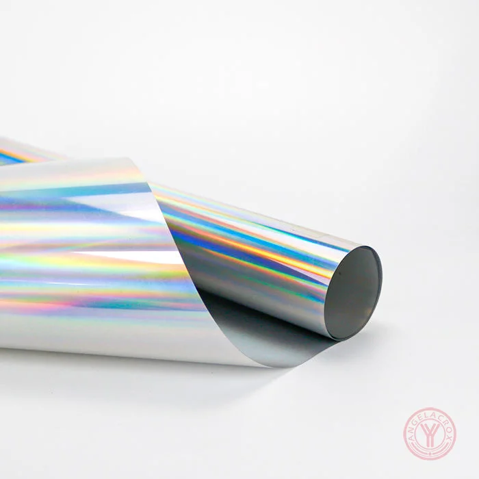 holographic foil heat transfer vinyl silver