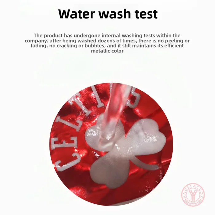 red metallic htv water wash test