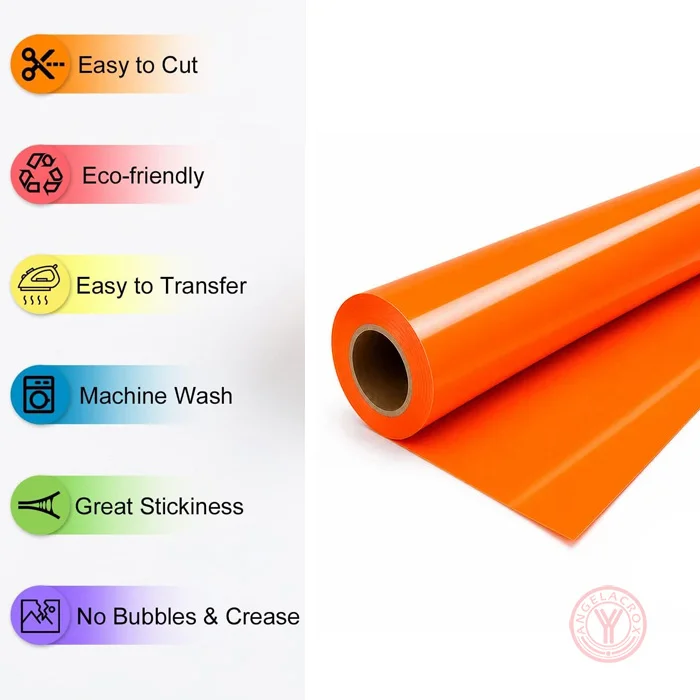 orange flock heat transfer vinyl