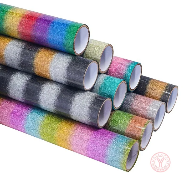 Applications of rainbow glitter heat transfer vinyl