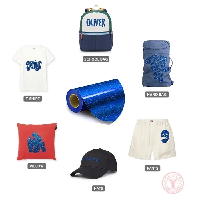 use for blue glitter heat transfer vinyl