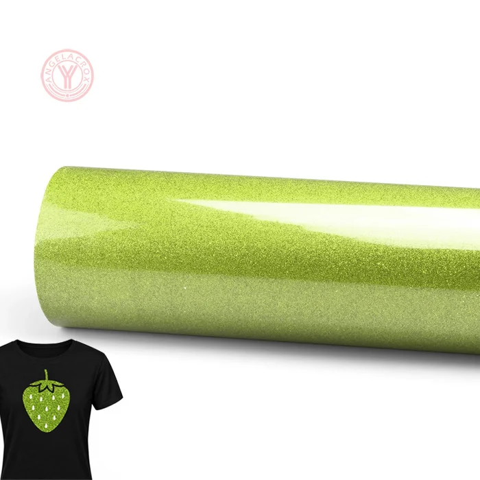 Applications of lime green glitter HTV