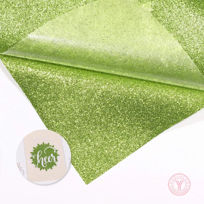 lime green glitter HTV